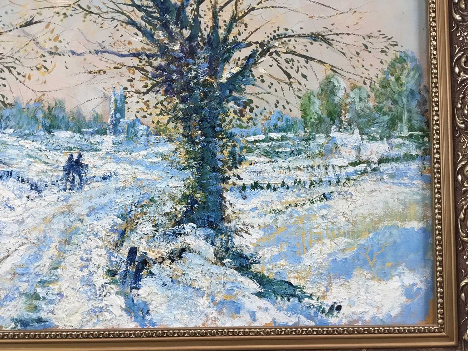 *Tom Keating oil on canvas, Snow scene, Dedham - Image 4 of 6