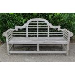 Lutyens style teak bench