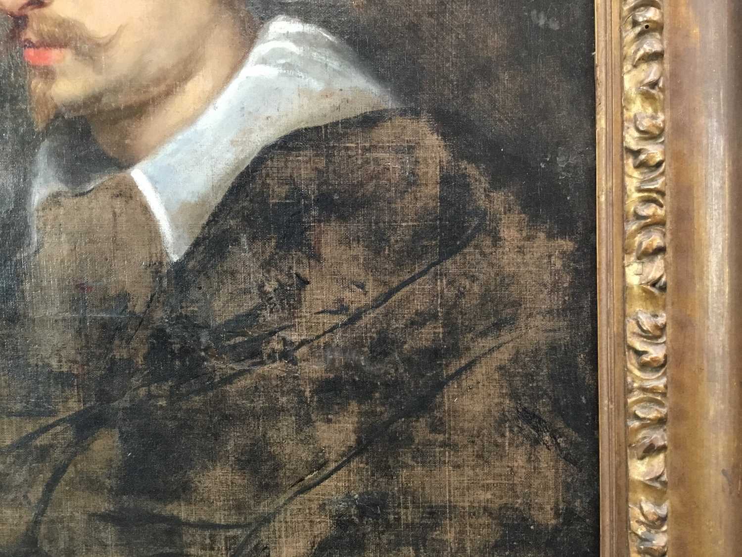 After Sir Anthony Van Dyke portrait sketch, 17th century oil on canvas, in Carlo Maratta frame - Image 5 of 19