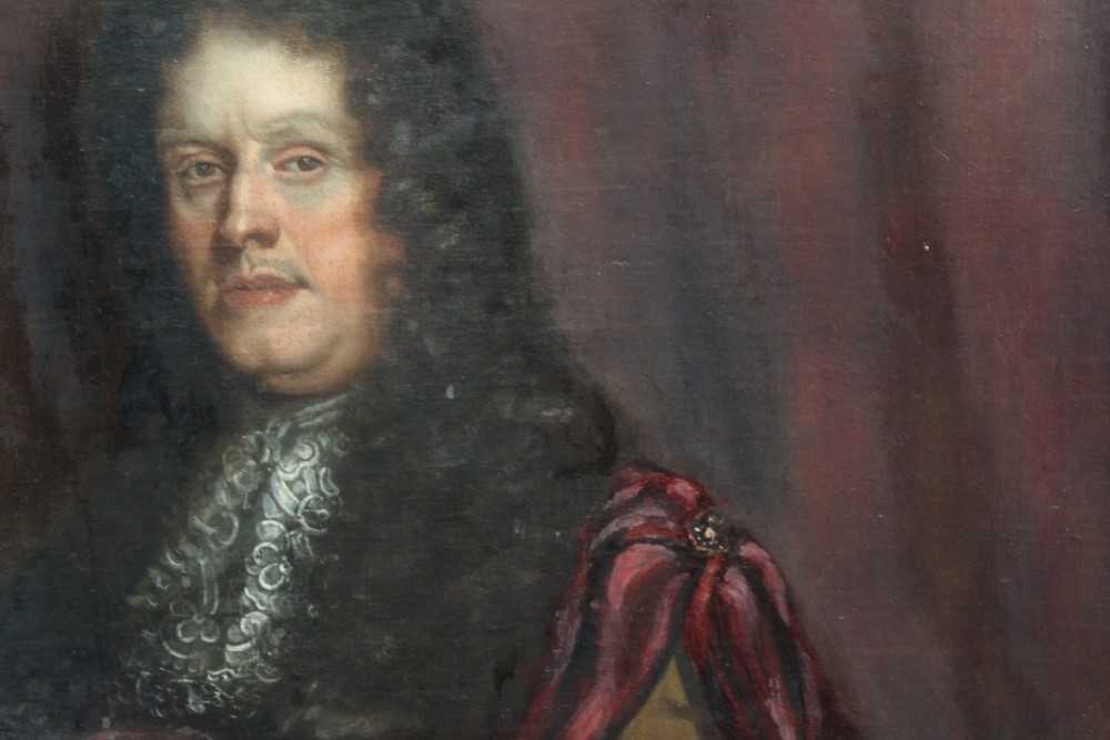 Circle of Godfrey Kneller oil on canvas portrait of Charles Talbot, 12th Earl and Duke of Shrewsbury - Image 6 of 15