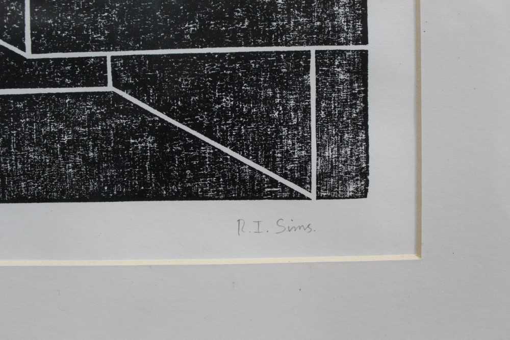 Ron Sims (1944-2014) signed limited edition woodcut - Abstract Image II, 1/5, 43cm x 40cm in glazed - Image 3 of 8