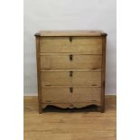 Unusual early 20th century teak marine secretaire chest