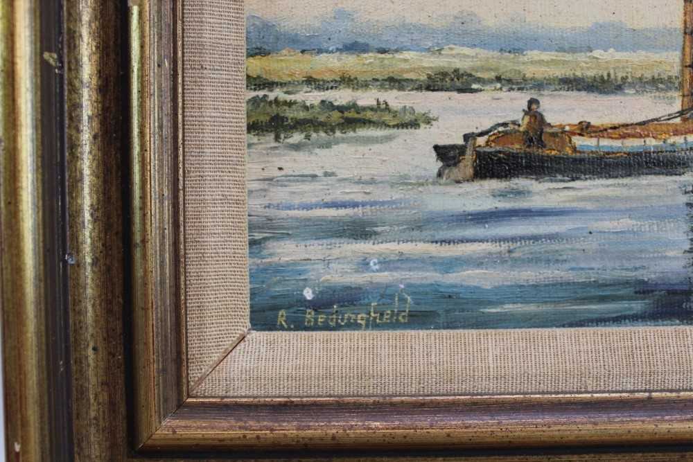 Roger Bedingfield, pair of mid 20th century oils on board - The Tide Mill at Woodbridge and The Wher - Image 3 of 8