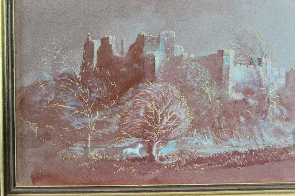 *Tom Keating watercolour and body colour castle scene. - Image 4 of 6