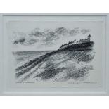 *David Gentleman (b.1930) pencil drawing - Aldeburgh, signed and inscribed, in glazed frame
