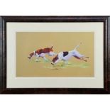 Debbie Harris, contemporary, signed limited edition print - Two Hounds, “Bright Young Things”, 129/2