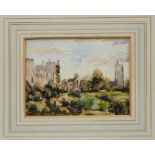 Attributed to Thomas Churchyard, watercolour - Framlingham Castle, in glazed gilt frame