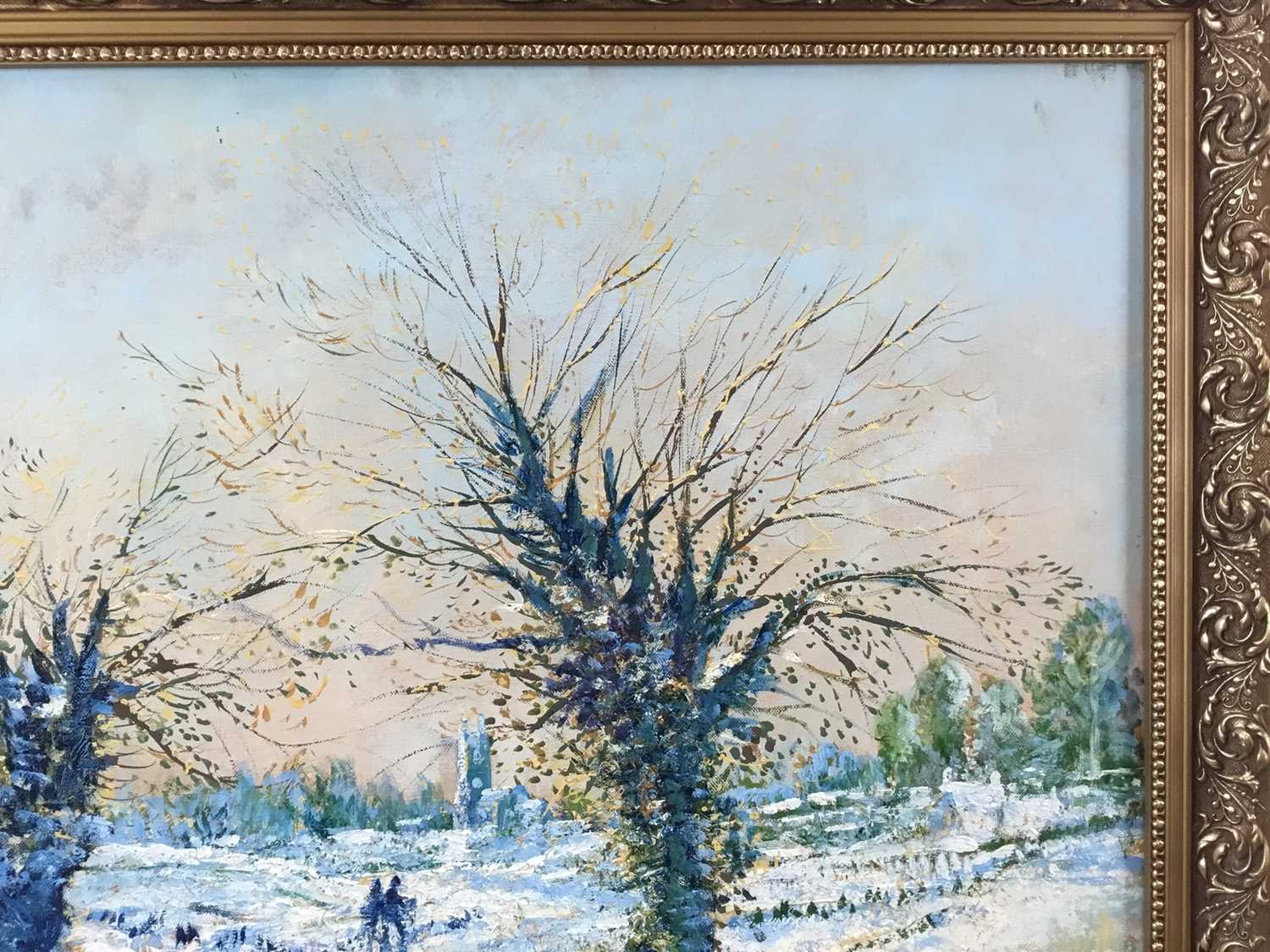 *Tom Keating oil on canvas, Snow scene, Dedham - Image 5 of 6