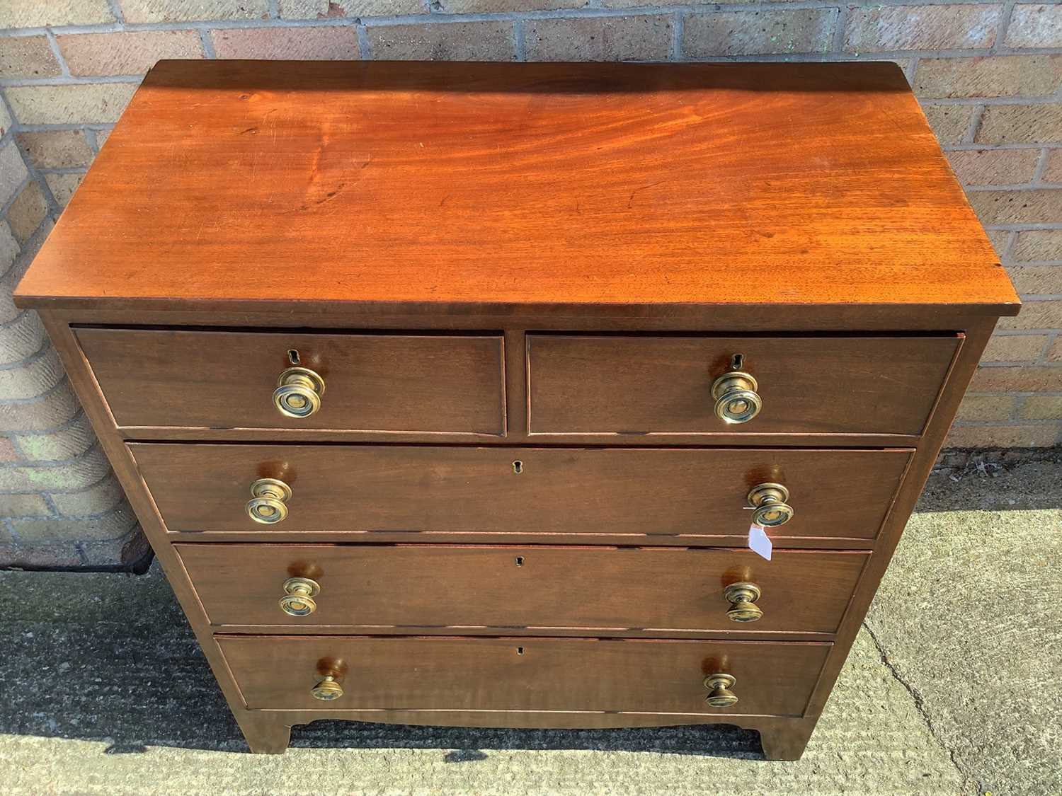 Regency mahogany chest, with four long drawers on bracket feet - Image 2 of 5