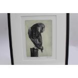 Peter Beeson, contemporary, three signed limited edition etchings - Owls, Barn, Short eared and Hawk