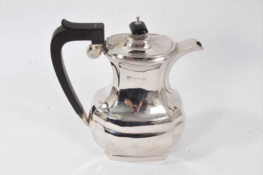 1930s silver coffee pot of facetted baluster form. - Image 2 of 5