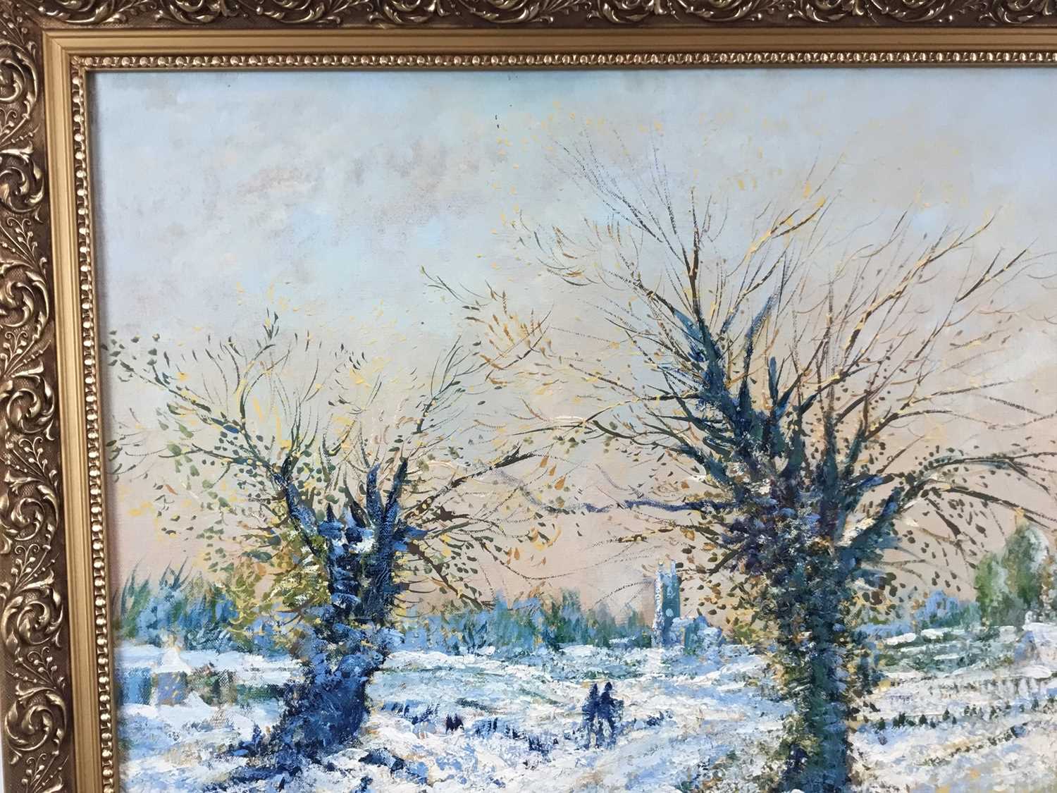 *Tom Keating oil on canvas, Snow scene, Dedham - Image 2 of 6