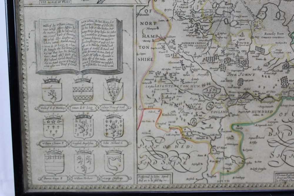 17th century engraved map of Huntington by Thomas Bassett and Richard Chiswell, in glazed frame - Image 8 of 9