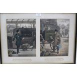 Mid 19th century aquatint by J. Harris after Henry Alken - The Guard of 1852 and The Guard of 1832,