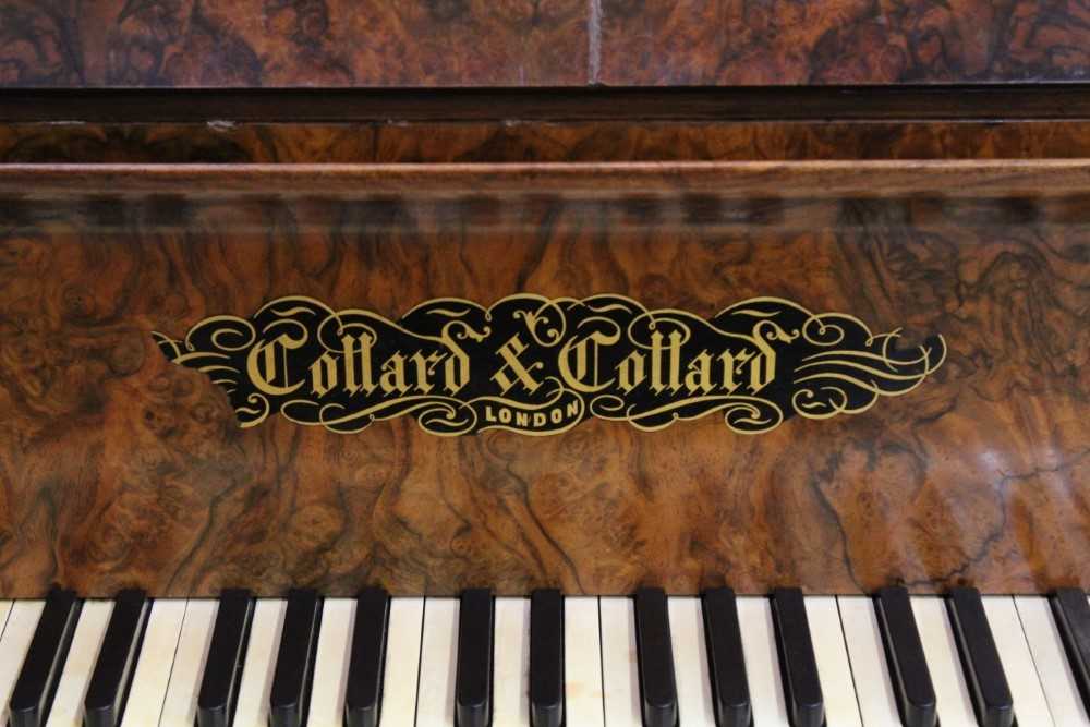 Highly decorative Victorian figured walnut cased boudoir grand piano by Collard & Collard - Image 4 of 12