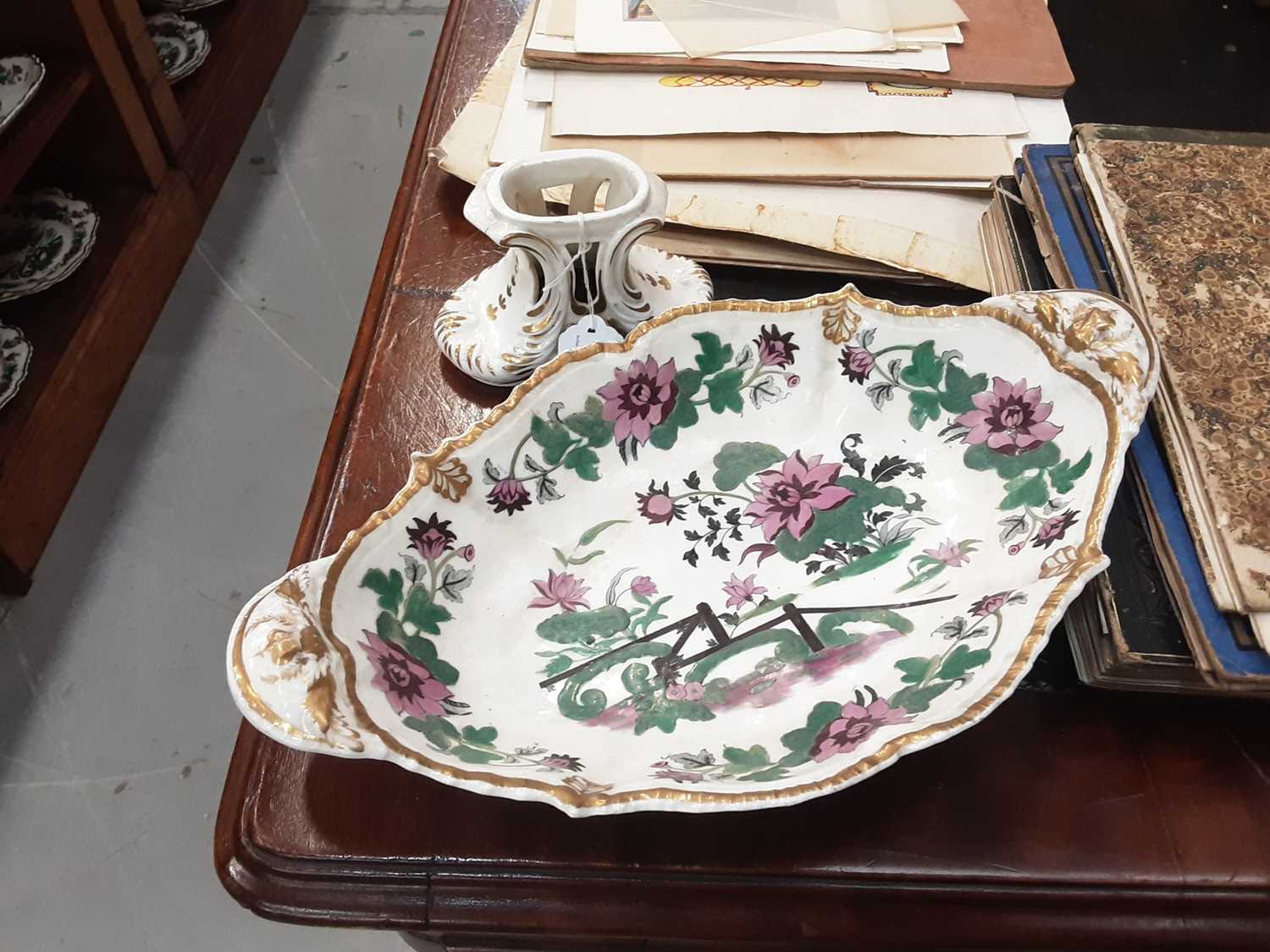 Victorian dessert service, decorated with an Indian Tree type pattern, including a centrepiece, thre - Image 2 of 10