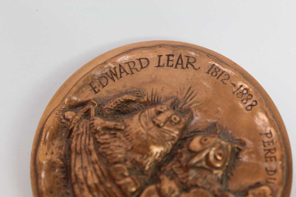 *Ronald Searle (1920-2011) bronze medallion - Edward Lear 1812-1888, Pere Du Non-Sens Provenance: - Image 3 of 8