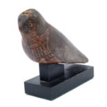 Ancient Egyptian painted wooden gesso figure of a falcon, 26th Dynasty, 6th century B.C.