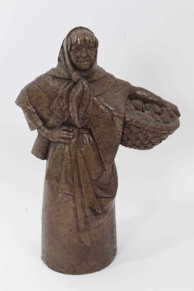 Trevor Sowden (Contemporary) bronze resin figure - Fishergirl, numbered 3/20, 34cm high