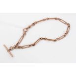 Edwardian 9ct rose gold fetter link watch chain