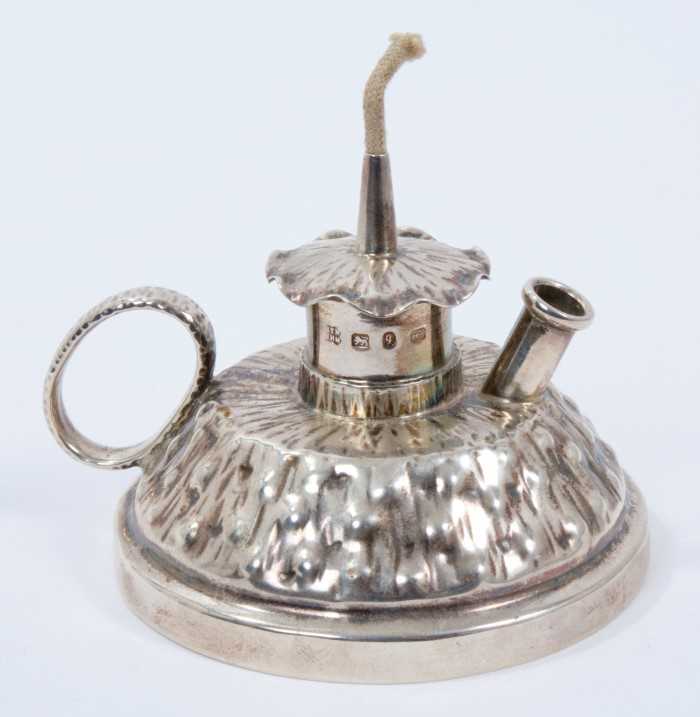 Victorian silver table lighter by Hukin & Heath