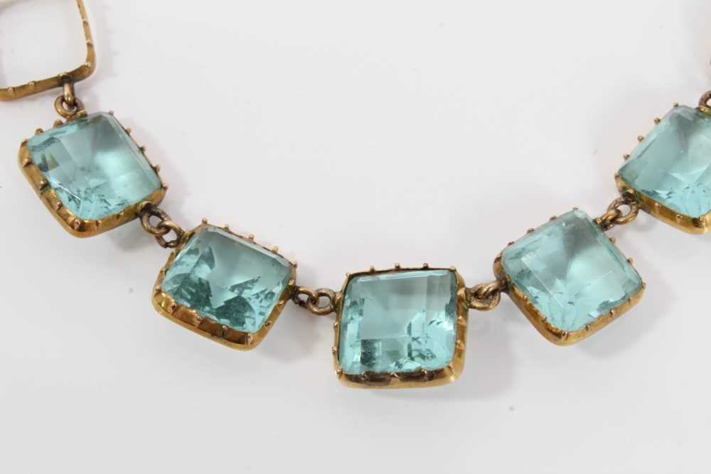 19th century paste set blue stone necklace - Image 4 of 8