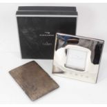 George VI silver cigarette case of rectangular form with engine turned decoration, (London 1945), to