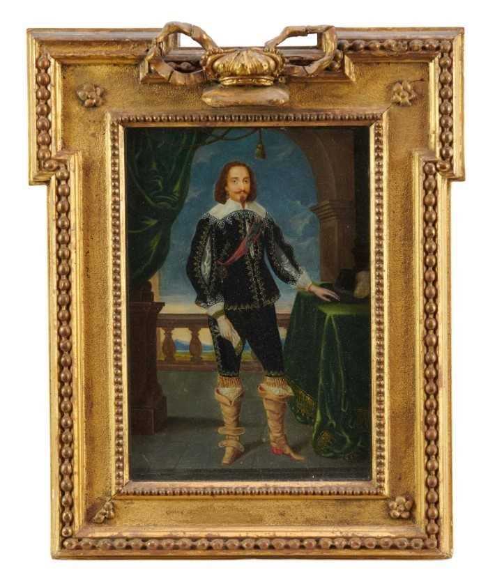 Charles I portrait oil on panel