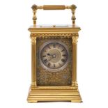 Good quality 19th century French brass repeating carriage clock