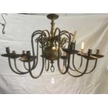 17th century style Dutch brass chandelier