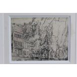 *Ruskin Spear, pencil and brown chalk with colour notes, 'Berkeley Square', signed, inscribed to lab