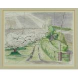 *John Northcote Nash (1893-1977) watercolour with pencil notes
