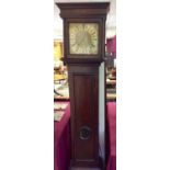 Early 18th century oak longcase, with unsigned silvered dial
