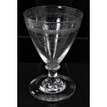 Late 18th century unusual glass rummer with engraved message