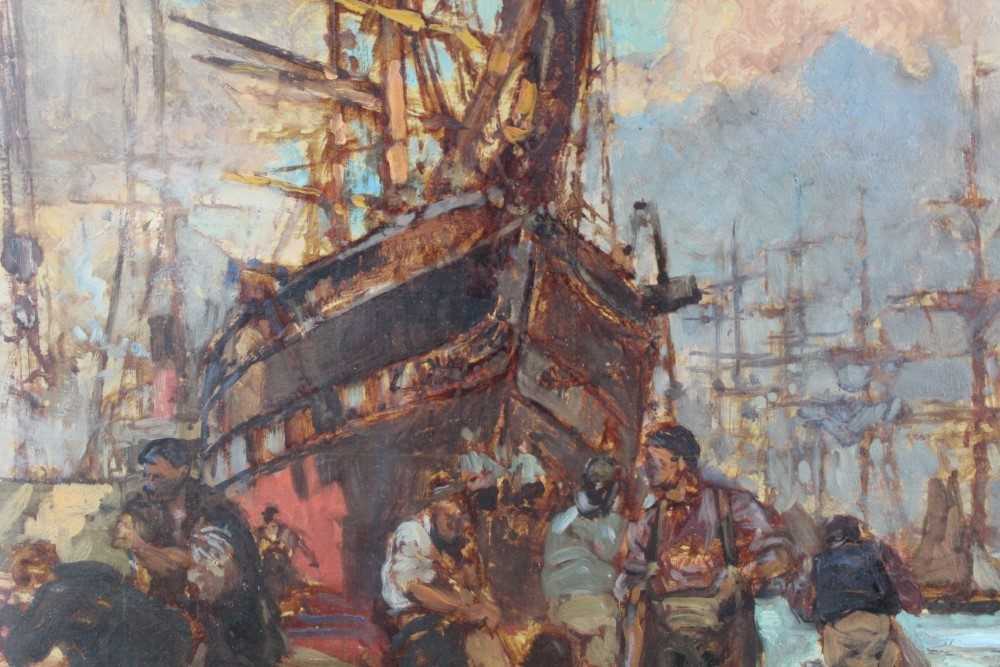 *Bernard Finegan Gribble (1873-1962) oil on board - a busy harbour, signed and dated 1956, 28.5cm x - Image 11 of 18