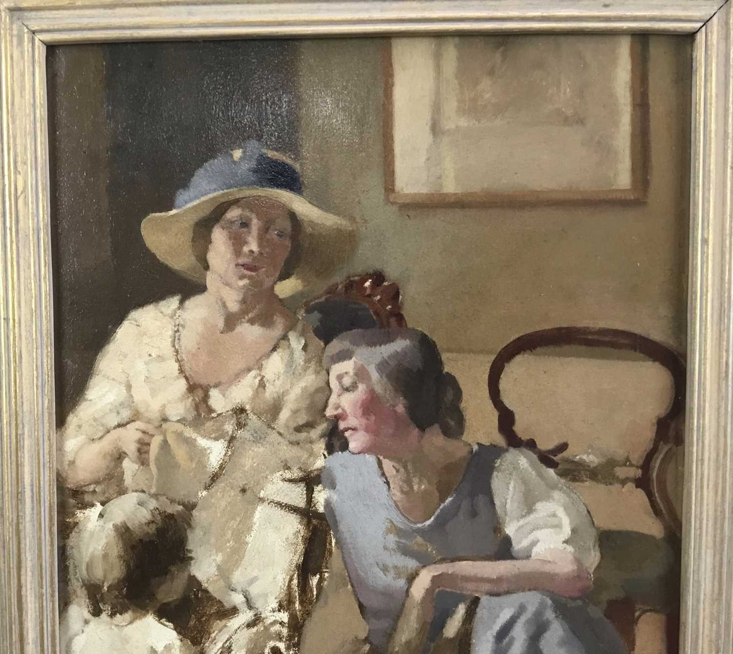 E. Grace Wheatley (1888-1970) oil on board - "Aunt Bo", in painted frame - Image 2 of 8