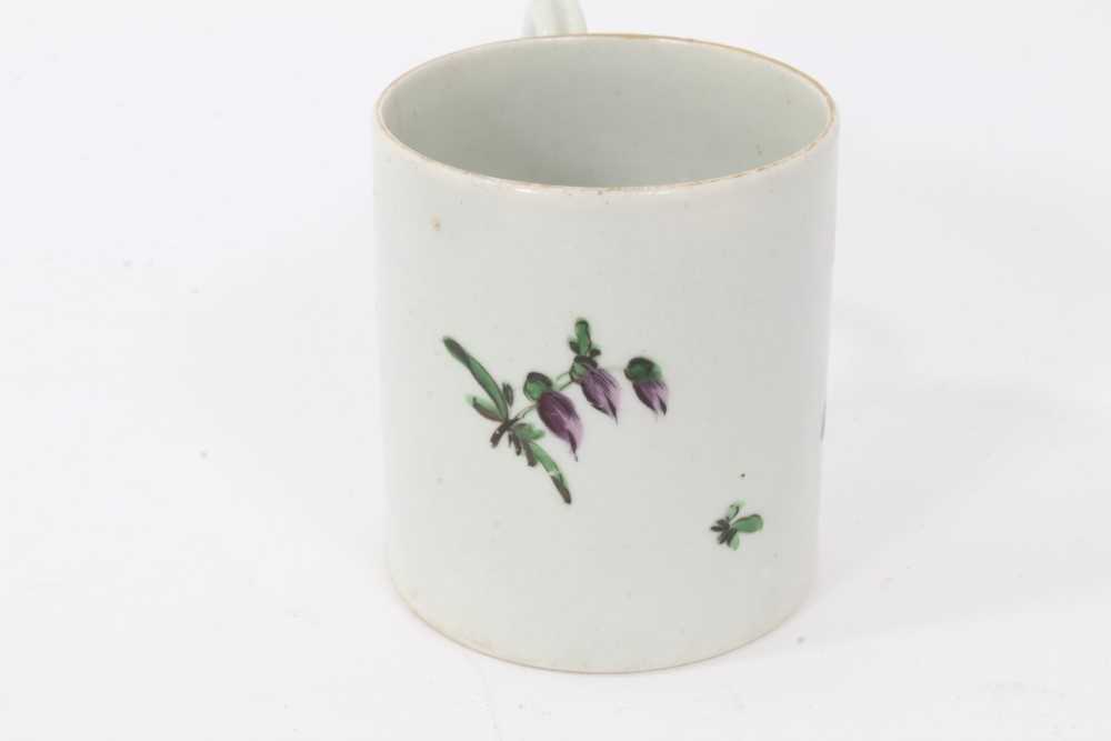 Worcester small mug or coffee can, circa 1770, polychrome painted with floral sprays, 6.5cm high - Image 2 of 5