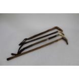 Late Victorian 15ct gold mounted riding crop, Swaine & Adeney riding crop and two others (4)