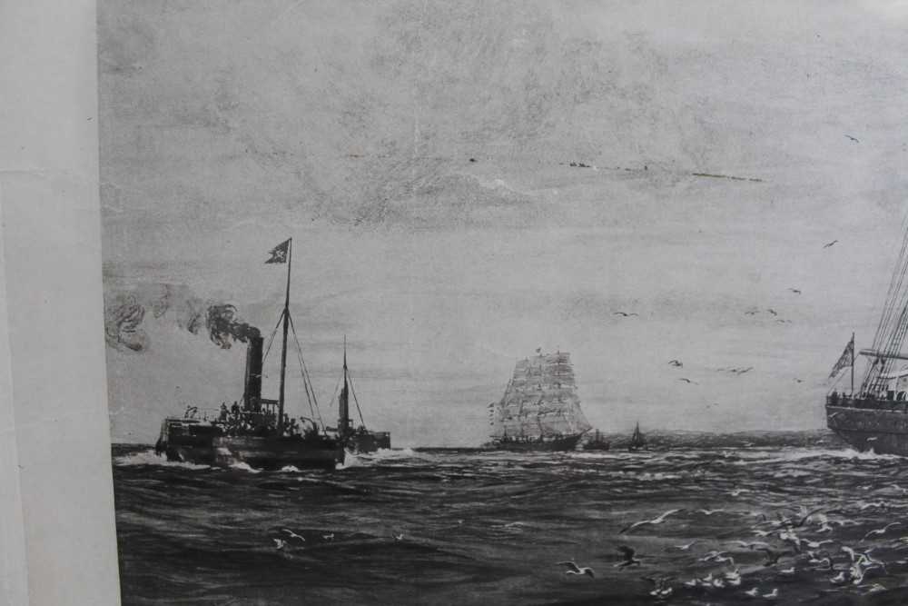 William Lionel Wyllie (1851-1931) signed black and white engraving - White Star Line "The Oceanic", - Image 10 of 18