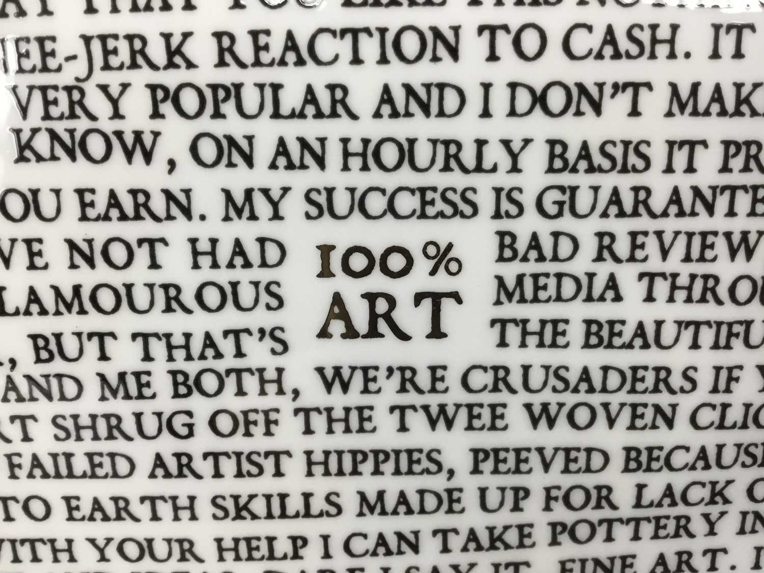 *Grayson Perry RA (b.1960) '100% Art Plate', 2020, fine china plate, with artist's seal printed to b