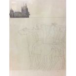 *Dame Elisabeth Frink (1930-1993) etching - Arrival at Canterbury