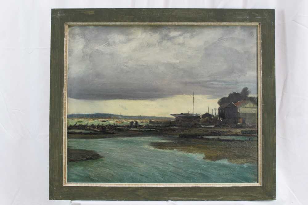 Fid Harnack oil on canvas, harbour scene, signed - Image 2 of 8
