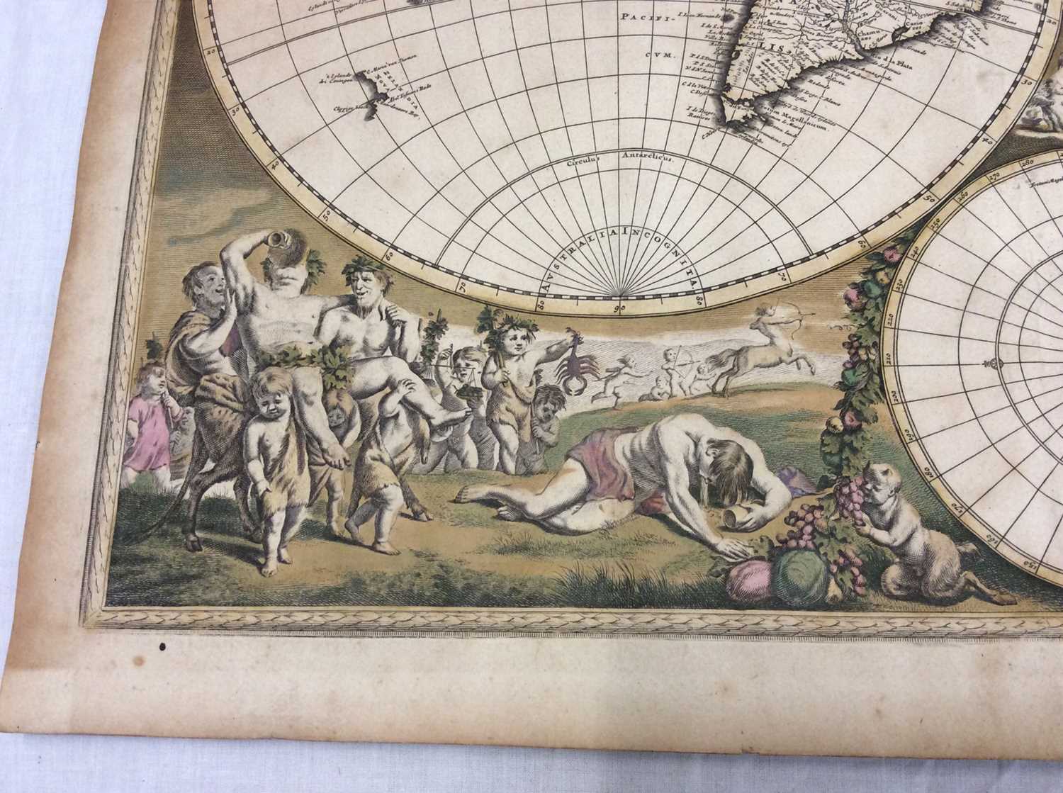 Frederick De Wit - Nova Orbis Tabula, in Lucem Edita, late 17th century hand coloured engraved map o - Image 7 of 11
