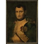 Jenny Simpson (1931-2020), Georgian-style glass picture, framed and glazed - portrait of Napoleon, 2
