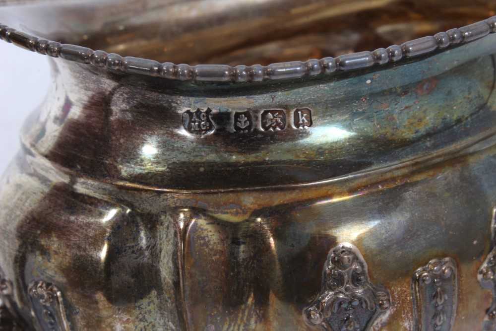 Edwardian silver three piece tea set, - Image 7 of 8