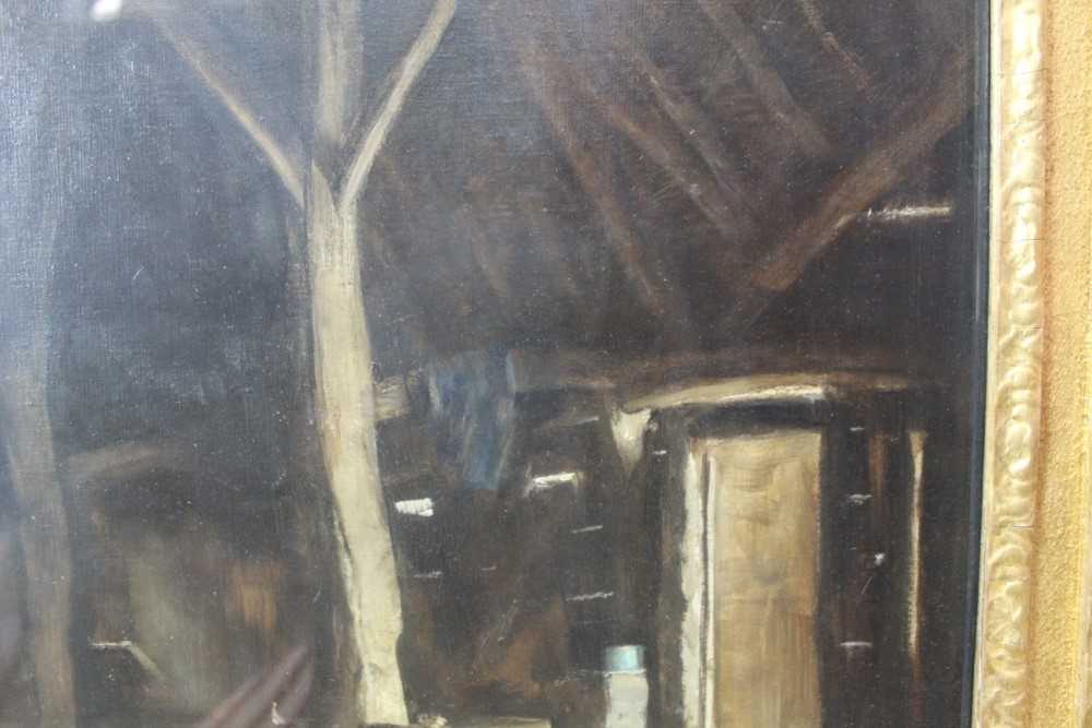 Alfred Frederick William Hayward (1856-1939) oil on canvas - Barn at Low Farm, Elsworrh Exhibited - Image 5 of 19