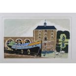 Penny Berry Paterson (1941-2021) signed limited edition colour linocut - Custom House Peterborough,