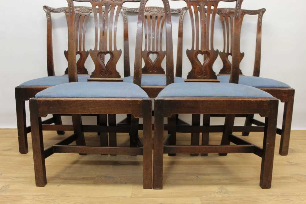 Set of five George II mahogany dining chairs - Image 3 of 7