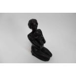 Tom Greenshields (1915-1994) limited edition bronzed resin figure, Kneeling Mother, signed, 30cm hig