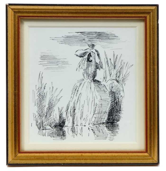 *Edward Ardizzone (1900-1979) pen and ink drawing - “She went away on and on till she came to a fen.